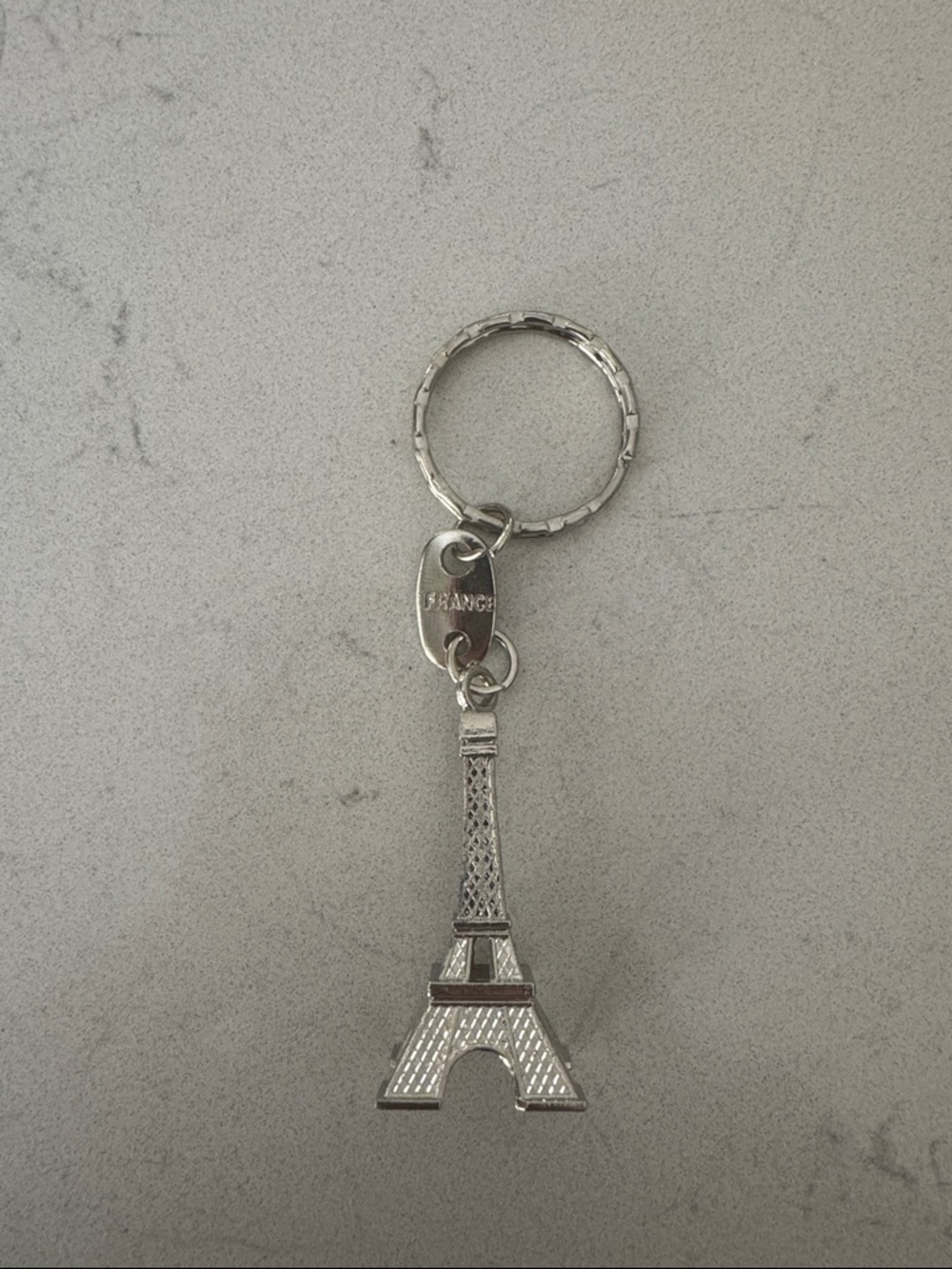 Eiffel Tower Silver Keychain - France Charm